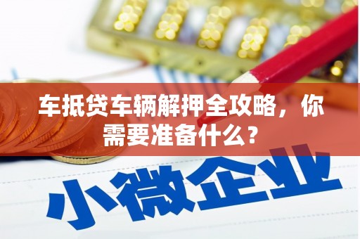 景德镇车抵贷车辆解押全攻略，你需要准备什么？