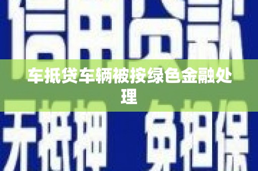 裕华车抵贷车辆被按绿色金融处理