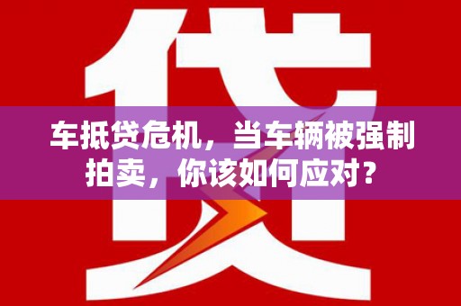 沈北新区车抵贷危机，当车辆被强制拍卖，你该如何应对？