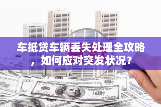 醴陵车抵贷车辆丢失处理全攻略，如何应对突发状况？