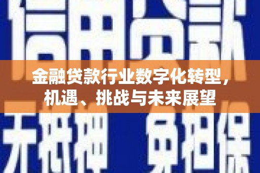 镇宁金融贷款行业数字化转型，机遇、挑战与未来展望