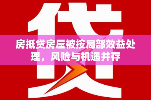 禅城房抵贷房屋被按局部效益处理，风险与机遇并存