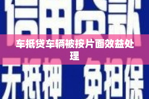 洋县车抵贷车辆被按片面效益处理