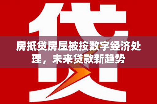 金阳房抵贷房屋被按数字经济处理，未来贷款新趋势