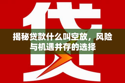 南宫揭秘贷款什么叫空放，风险与机遇并存的选择
