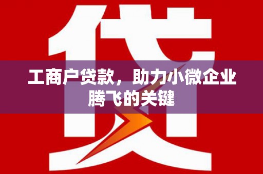 永仁工商户贷款，助力小微企业腾飞的关键