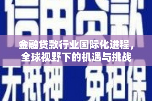 迪庆金融贷款行业国际化进程，全球视野下的机遇与挑战