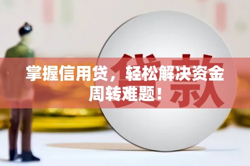碧江掌握信用贷，轻松解决资金周转难题！