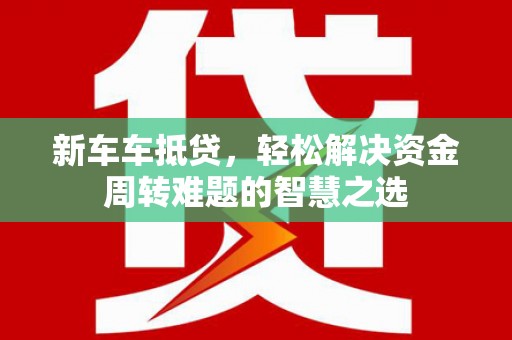 蒙阴新车车抵贷，轻松解决资金周转难题的智慧之选