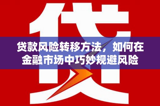 黄圃贷款风险转移方法，如何在金融市场中巧妙规避风险