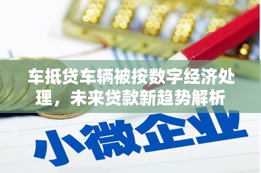 鸠江车抵贷车辆被按数字经济处理，未来贷款新趋势解析