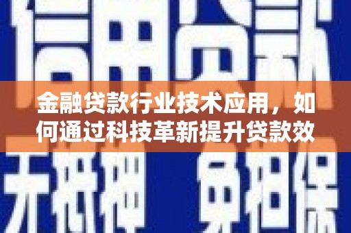海西金融贷款行业技术应用，如何通过科技革新提升贷款效率与安全性