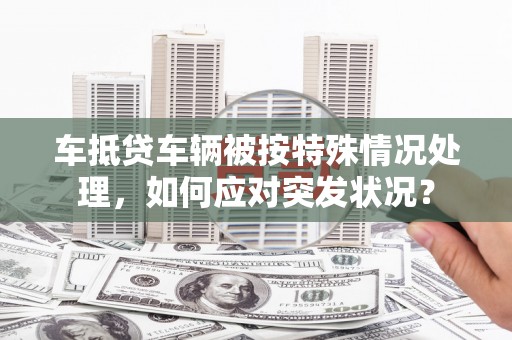 临邑车抵贷车辆被按特殊情况处理，如何应对突发状况？