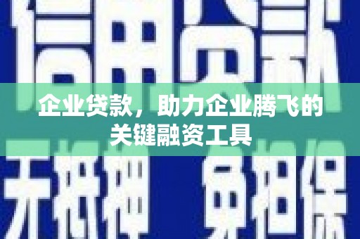 新安企业贷款，助力企业腾飞的关键融资工具