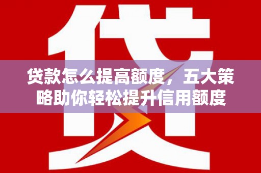 盐池贷款怎么提高额度，五大策略助你轻松提升信用额度