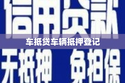 翁源车抵贷车辆抵押登记