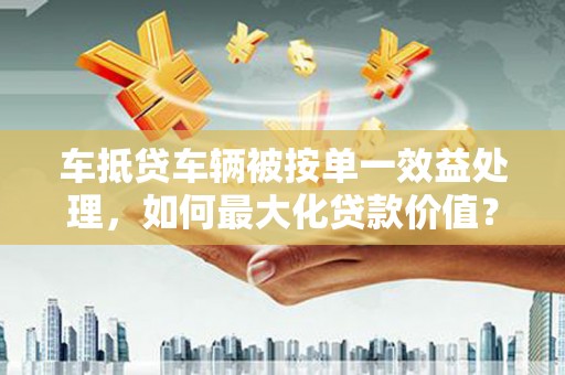 南皮车抵贷车辆被按单一效益处理，如何最大化贷款价值？