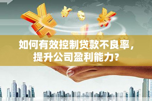 克山如何有效控制贷款不良率，提升公司盈利能力？