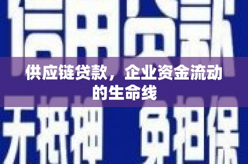 漳县供应链贷款，企业资金流动的生命线