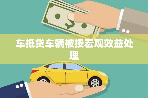 柞水车抵贷车辆被按宏观效益处理