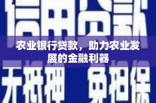秦安农业银行贷款，助力农业发展的金融利器