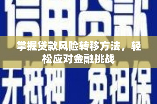 兰州掌握贷款风险转移方法，轻松应对金融挑战